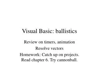 Visual Basic: ballistics