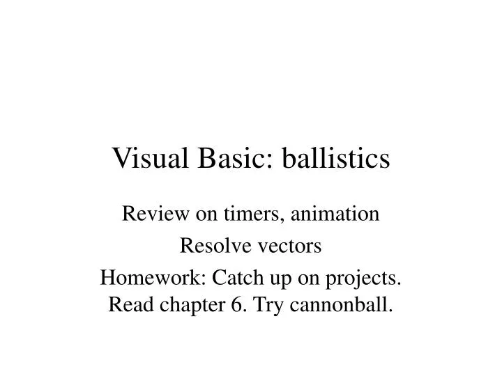 visual basic ballistics