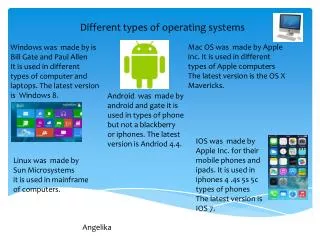 Different types of operating systems