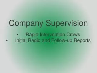 Company Supervision