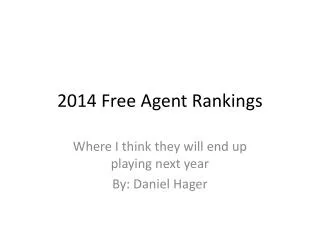 2014 Free Agent Rankings