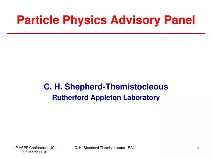 particle physics advisory panel