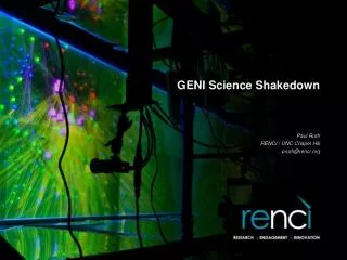 GENI Science Shakedown