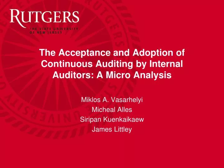 the acceptance and adoption of continuous auditing by internal auditors a micro analysis