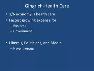 gingrich health care