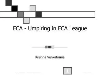 FCA - Umpiring in FCA League