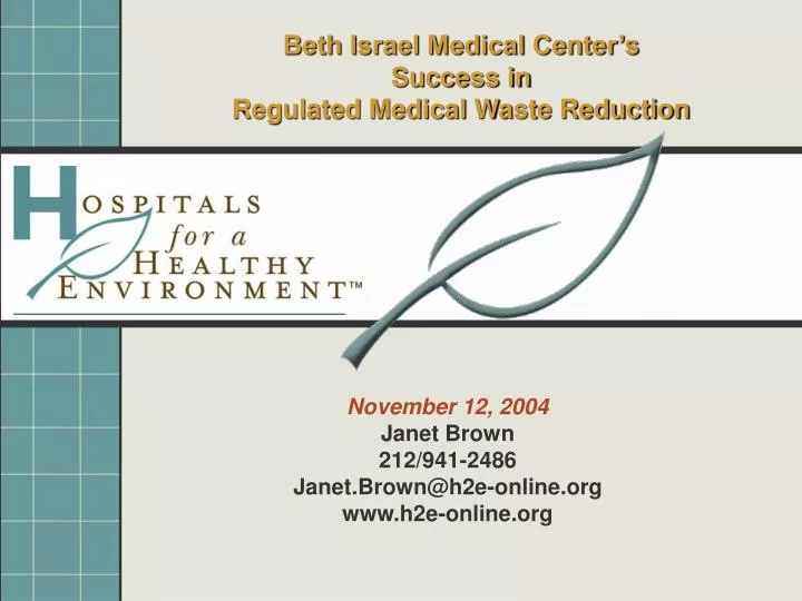 beth israel medical center s success in regulated medical waste reduction