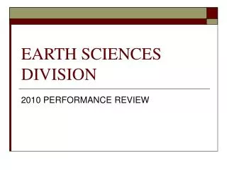 EARTH SCIENCES DIVISION