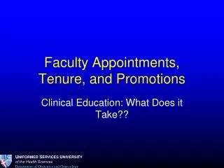 Faculty Appointments, Tenure, and Promotions