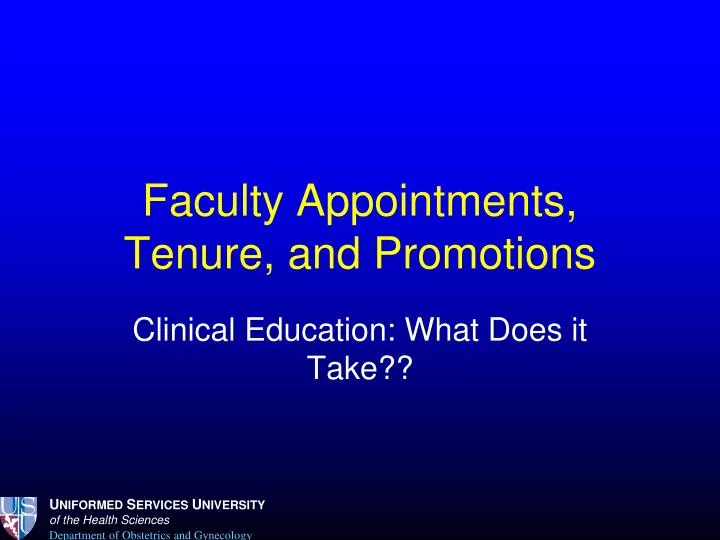 faculty appointments tenure and promotions