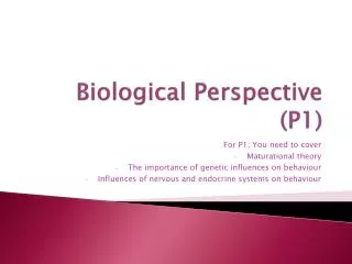 biological perspective p1