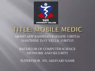 TITLE: MOBILE MEDIC