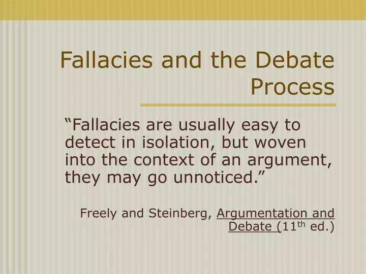 fallacies and the debate process