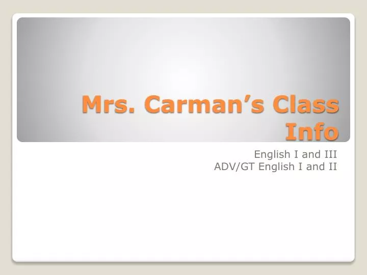 mrs carman s class info
