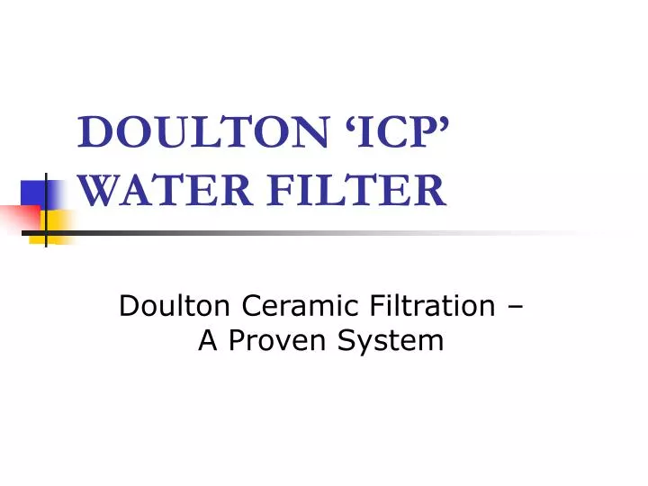 doulton icp water filter