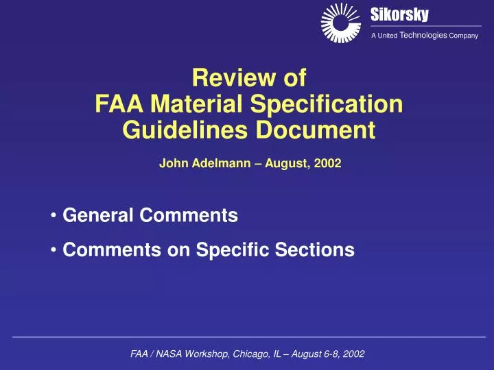 review of faa material specification guidelines document