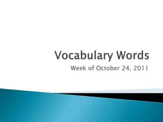 Vocabulary Words