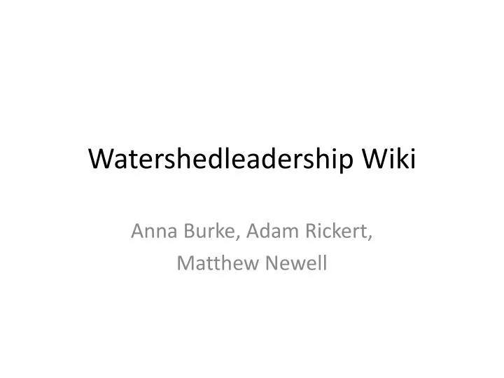 watershedleadership wiki