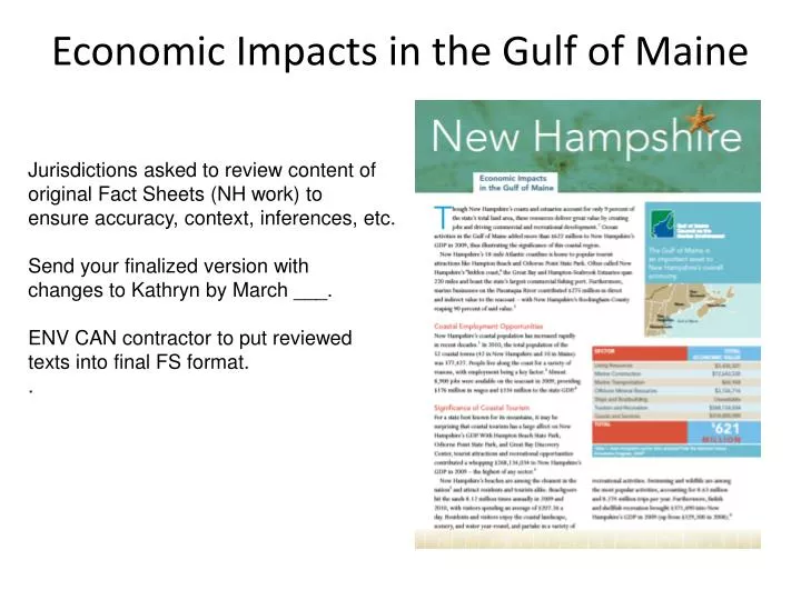 economic impacts in the gulf of maine