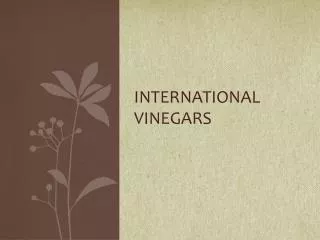 International Vinegars