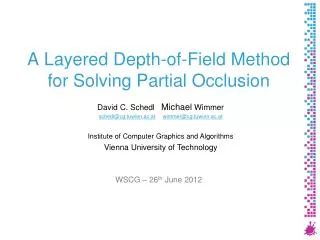 A Layered Depth-of-Field Method for Solving Partial Occlusion