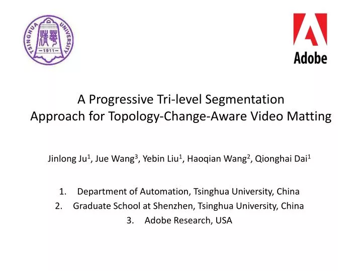 a progressive tri level segmentation approach for topology change aware video matting