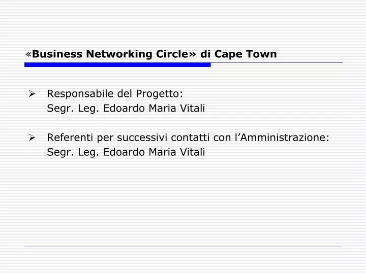 business networking circle di cape town