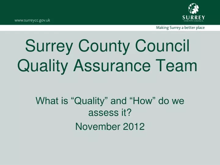 surrey county council quality assurance team