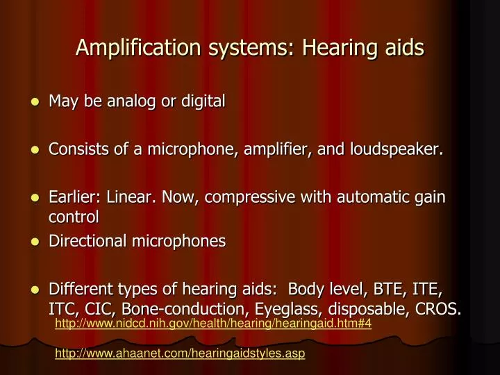 amplification systems hearing aids