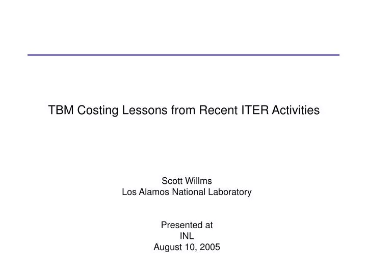 tbm costing lessons from recent iter activities