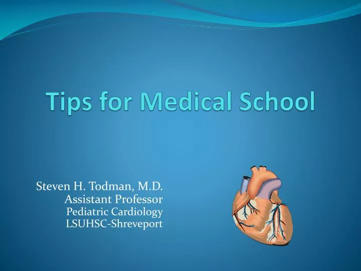 tips for medical school
