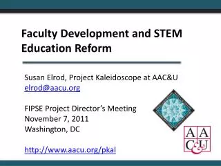 Faculty Development and STEM Education Reform