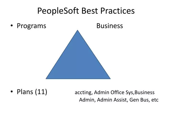 peoplesoft best practices