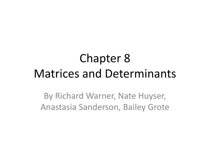 chapter 8 matrices and determinants