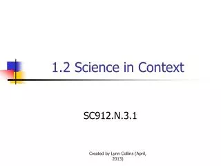 1.2 Science in Context