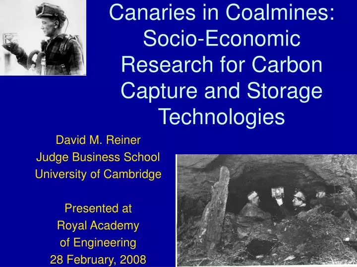 canaries in coalmines socio economic research for carbon capture and storage technologies