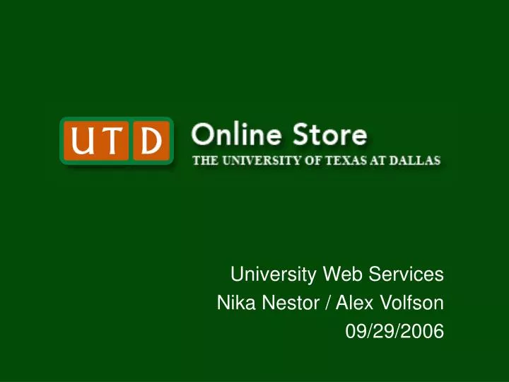 university web services nika nestor alex volfson 09 29 2006