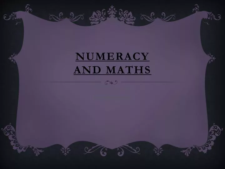 numeracy and maths