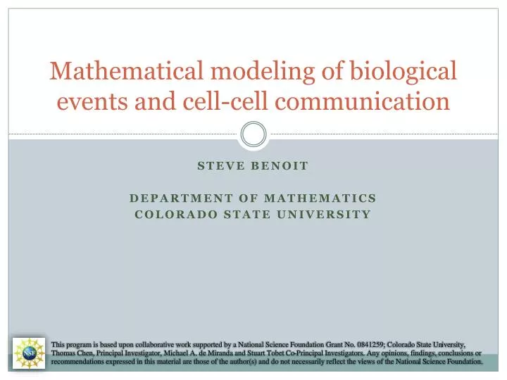 mathematical modeling of biological events and cell cell communication