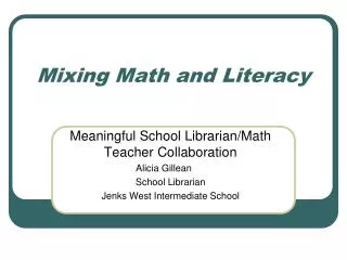Mixing Math and Literacy