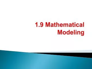 1 9 mathematical modeling