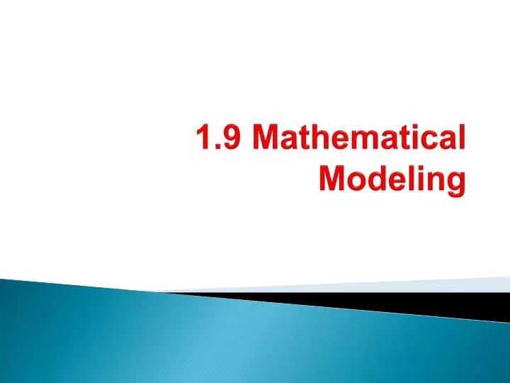 1 9 mathematical modeling