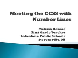 Meeting the CCSS with Number Lines