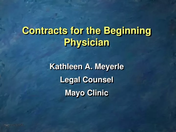 contracts for the beginning physician