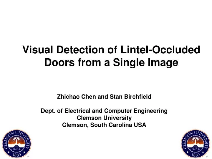 visual detection of lintel occluded doors from a single image