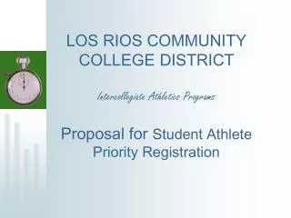 PROPOSAL for Student Athlete Priority Registration