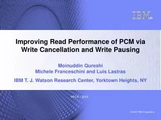 Improving Read Performance of PCM via Write Cancellation and Write Pausing