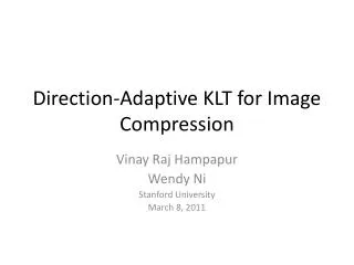 Direction-Adaptive KLT for Image Compression