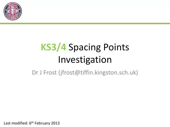 ks3 4 spacing points investigation