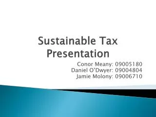 Sustainable Tax Presentation